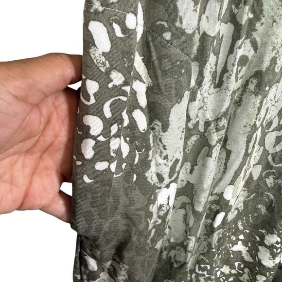 Belle by Kim Gravel Dress Soft Knit Spandex Vibrant Print Lounge Midi Tall | XLT - Picture 5 of 9